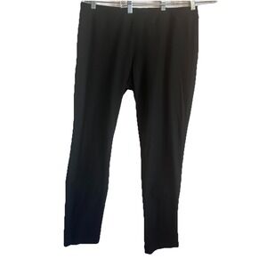 Eileen Fisher Lg. Pants Black Pull On Straight Elastic Waist Viscose Spandex EUC